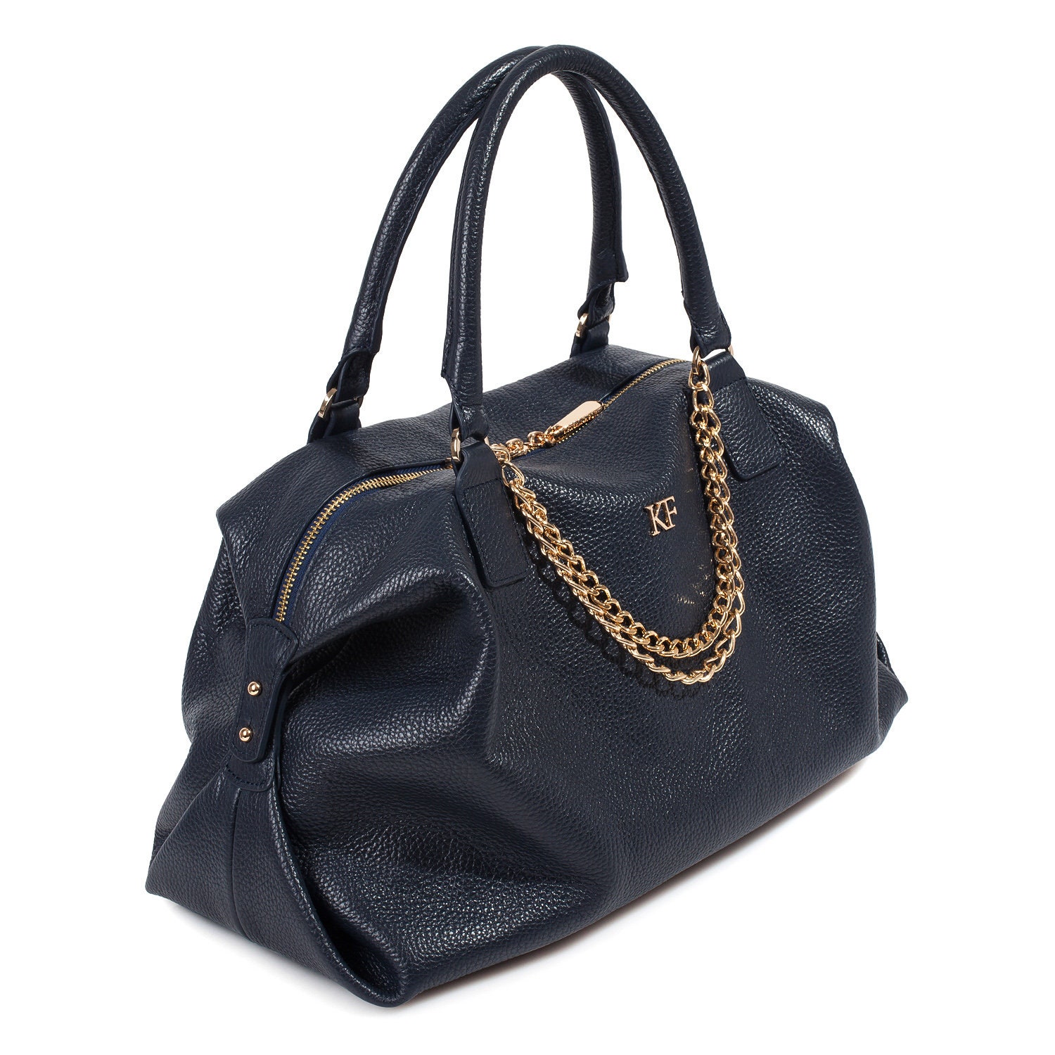 Leather Top Handle Bag Dark Blue Leather Handbag Top Handle - Etsy