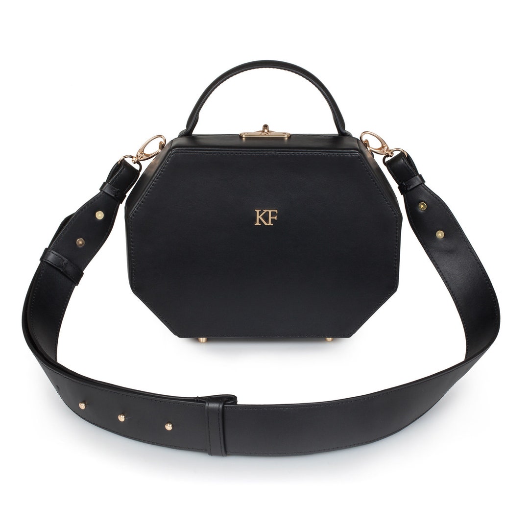 Leather Boxbag Black Leather Box Bag Women's Leather Etsy