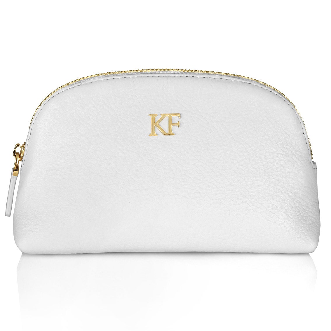 Leather Cosmetic Bag Genuine White Leather Pouch Leather Etsy