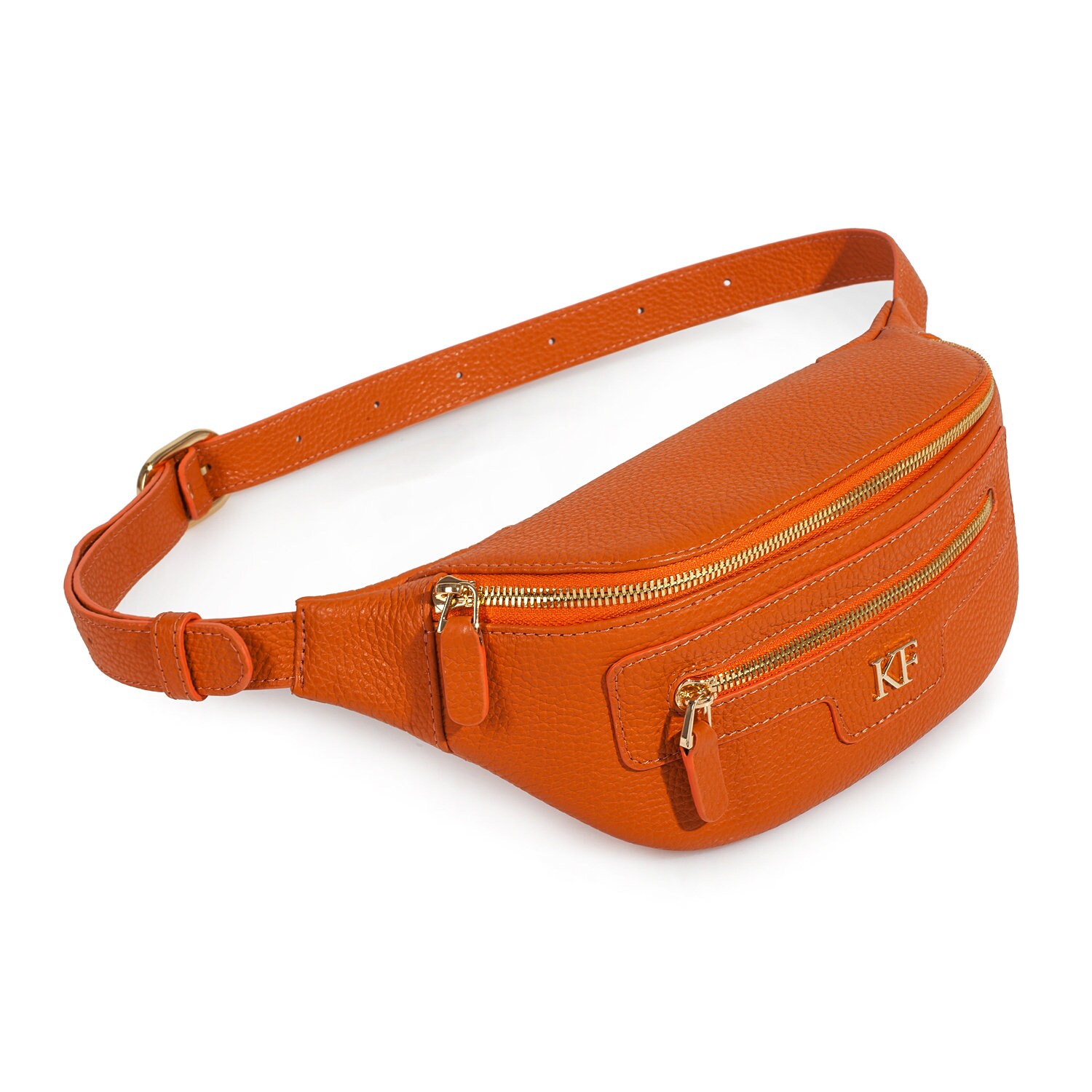Leather women's Banana bag Orange Leather Banana bag Etsy