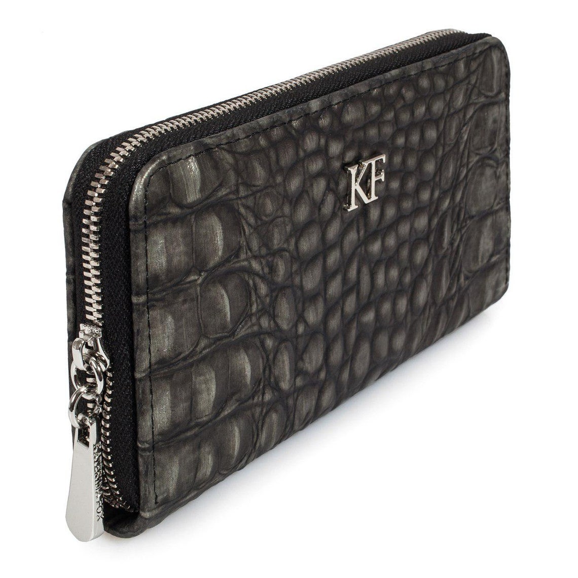 Leather Wallet Woman Black Leather Womens Wallet Woman Etsy