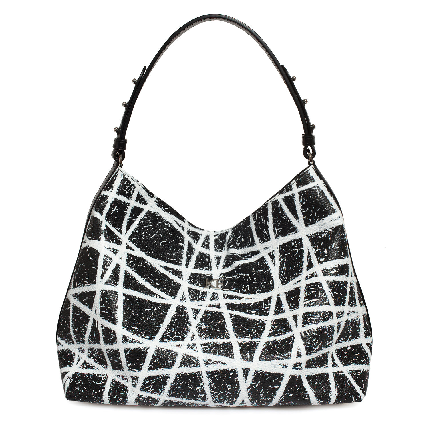 Leather Hobo Bag Blackwhite Leather Hobo Bag Women's Etsy