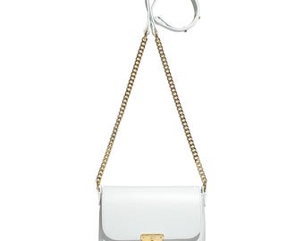 Leather Crossbody Bag, White Leather Shoulder Bag, Women's