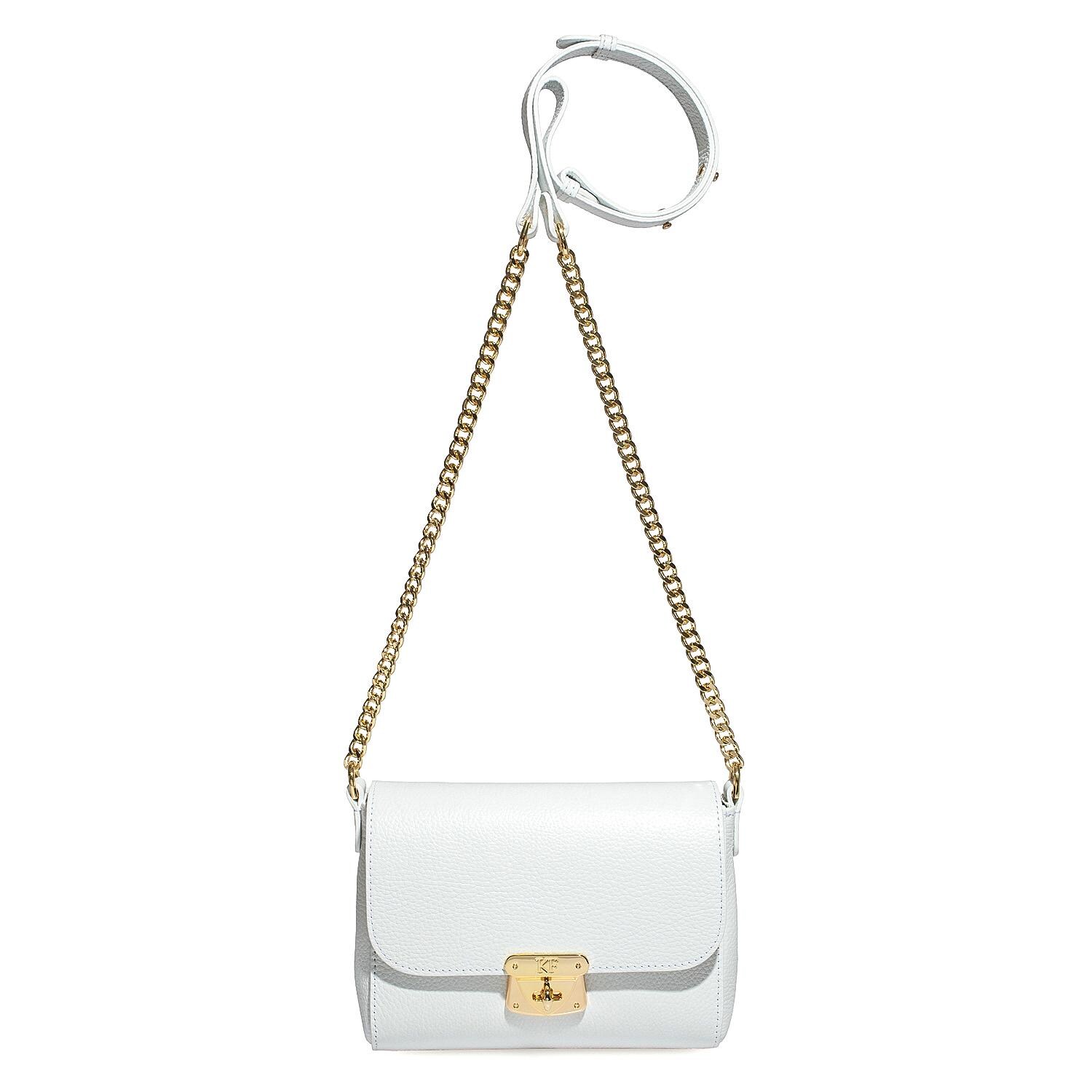 Leather Crossbody Bag, White Leather Shoulder Bag, Women's