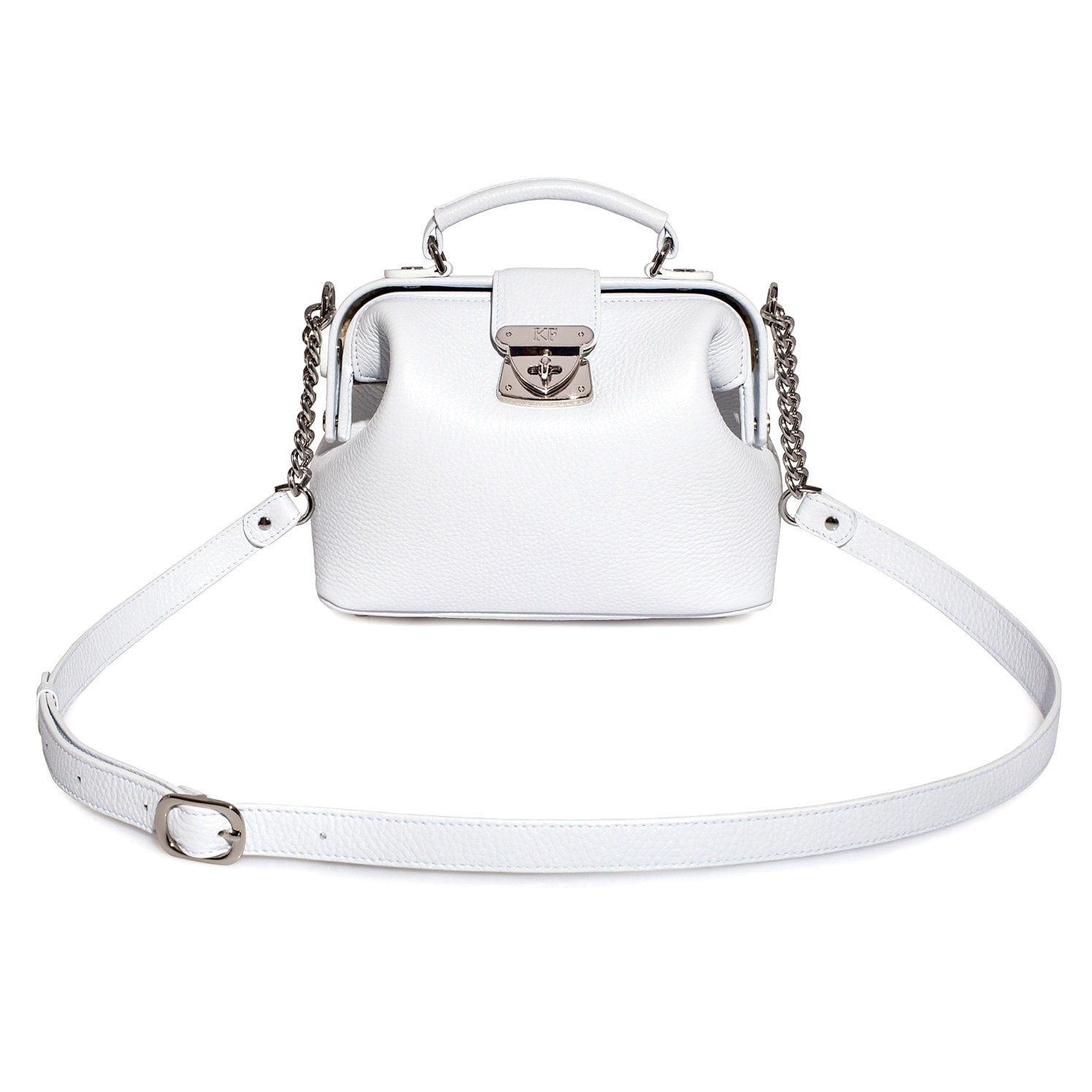 Leather Cross body Bag White Leather Shoulder Bag Etsy