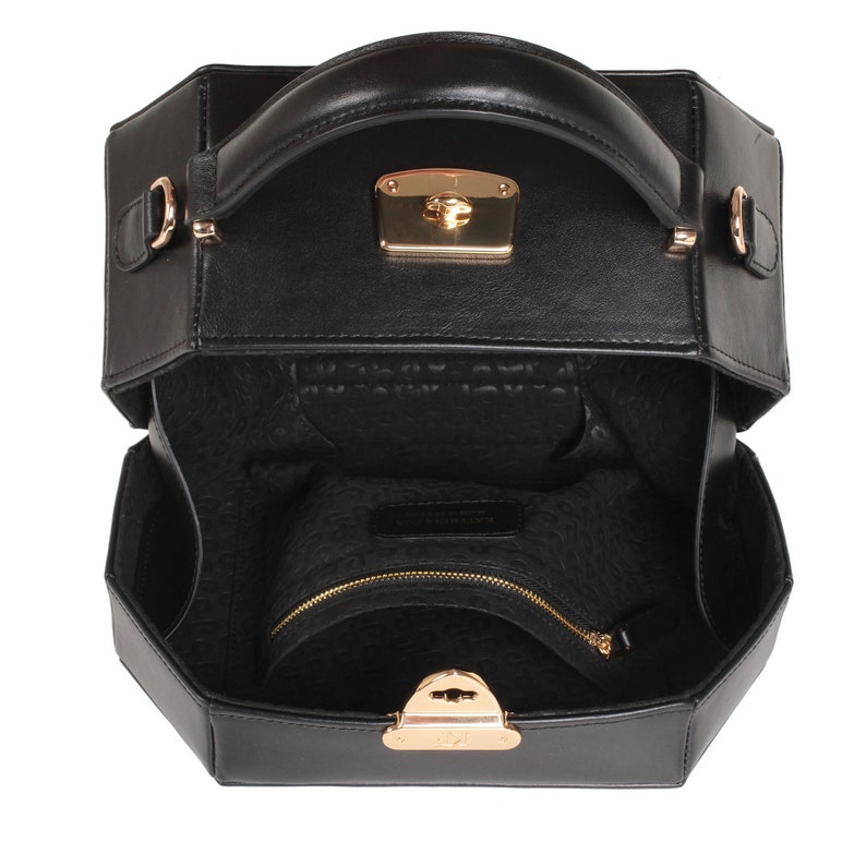 Leather Boxbag Black Leather Box Bag Women's Leather Etsy
