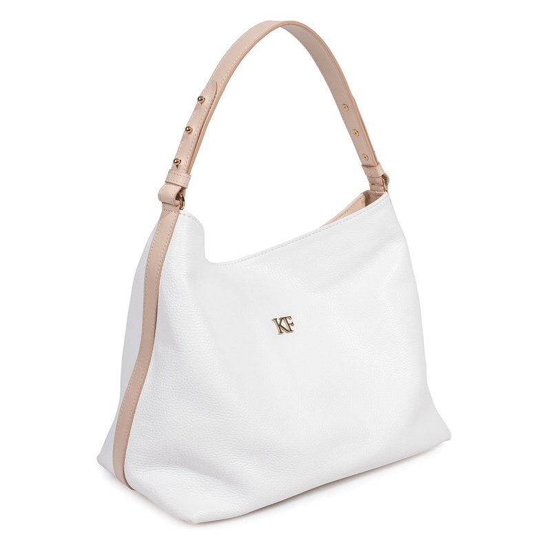 Leather Hobo Bag White Leather Hobo Bag Women's Leather Etsy