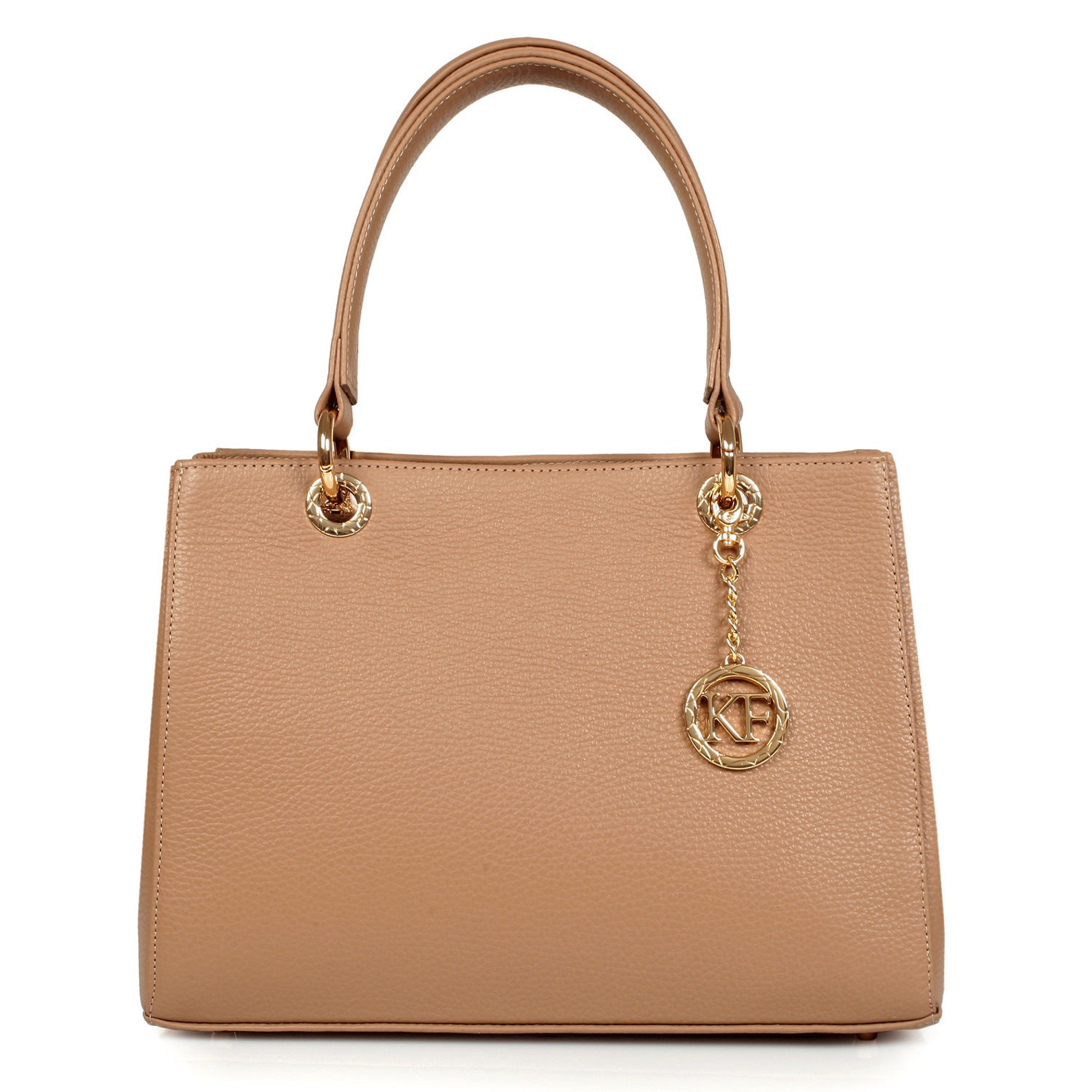 Leather Top Handle Bag Beige Leather Handbag Top Handle Etsy