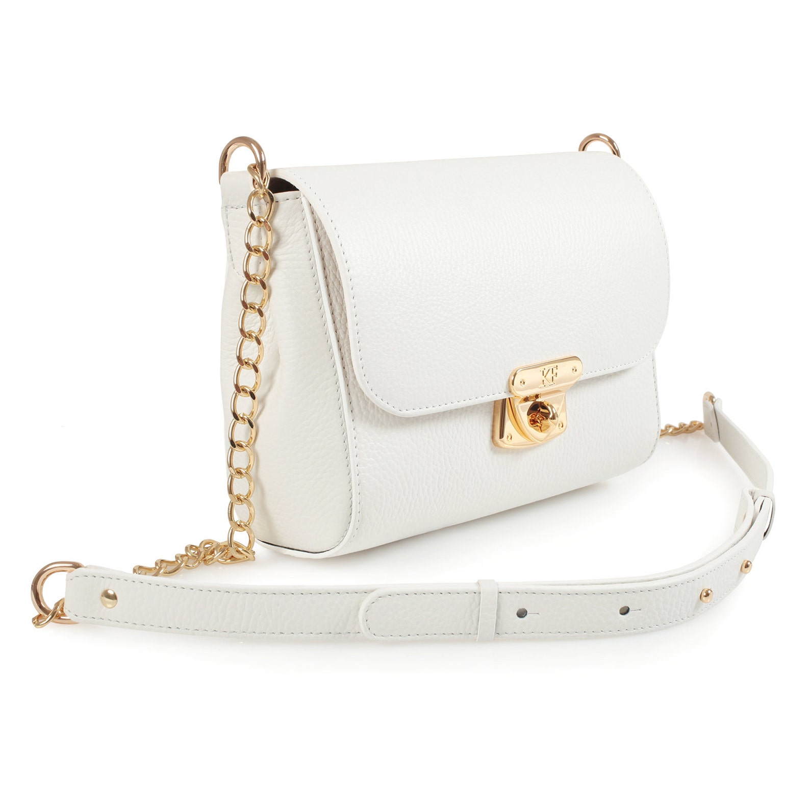 Leather Crossbody Bag White Leather Shoulder Bag Women's Etsy