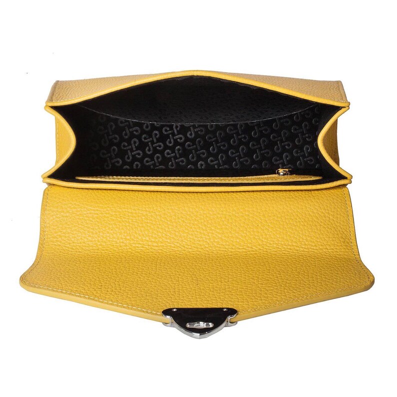 Leather Top Handle Bag Yellow Leather Handbag Top Handle Etsy