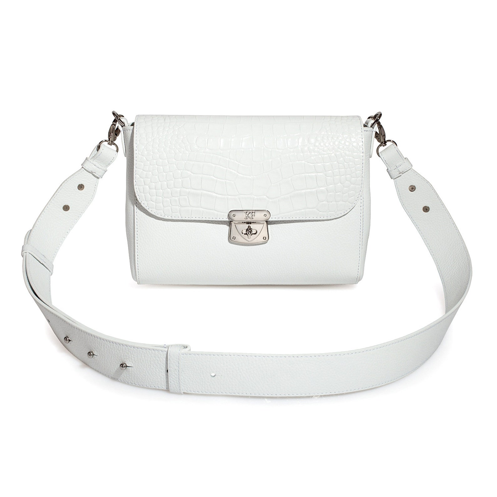 Leather Cross Body Bag White Leather Shoulder Bag - Etsy