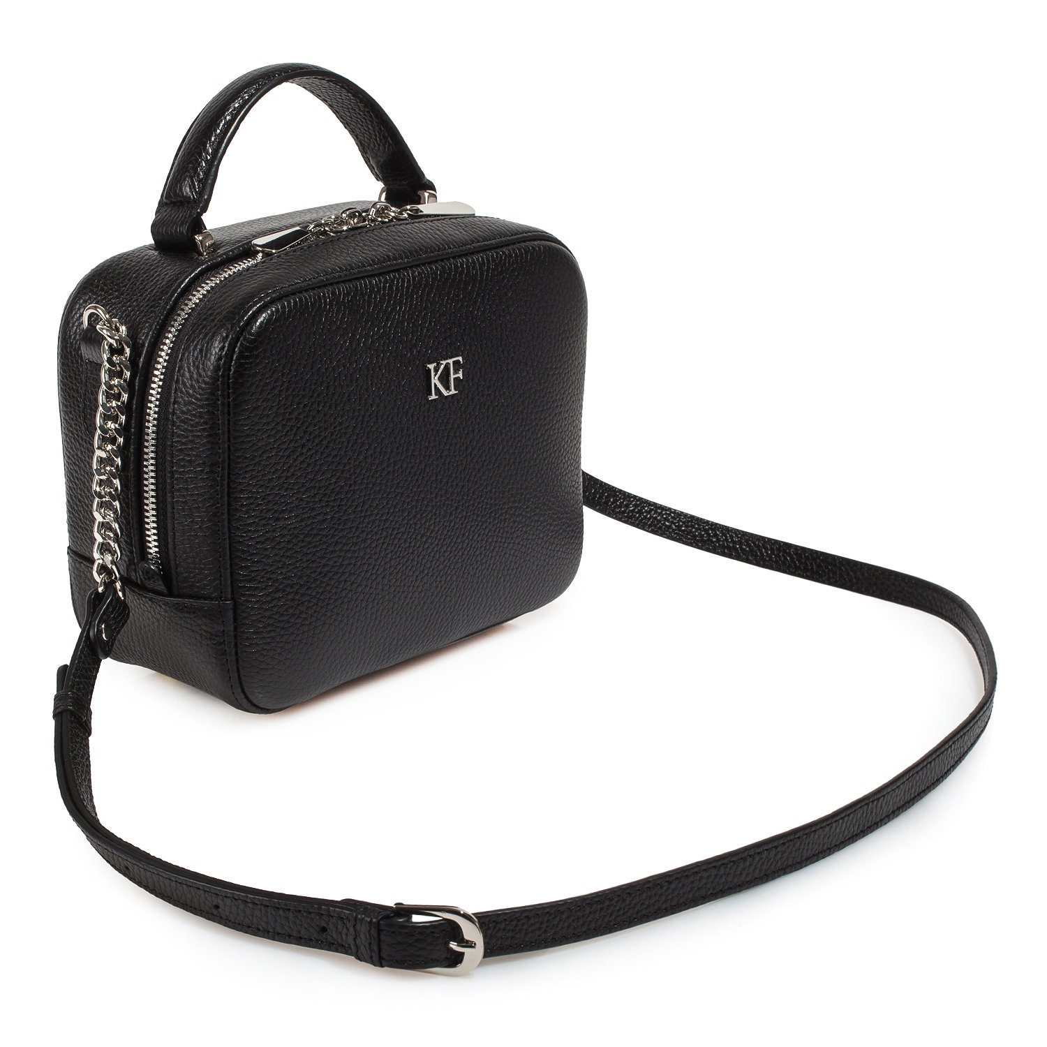 Leather Cross body Bag Black Leather Shoulder Bag | Etsy