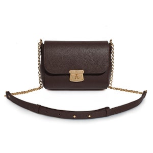 Leather Cross body Bag, Dark brown Leather Shoulder Bag, Women&#39;s Leather Crossbody Bag, Leather bag KF-1886