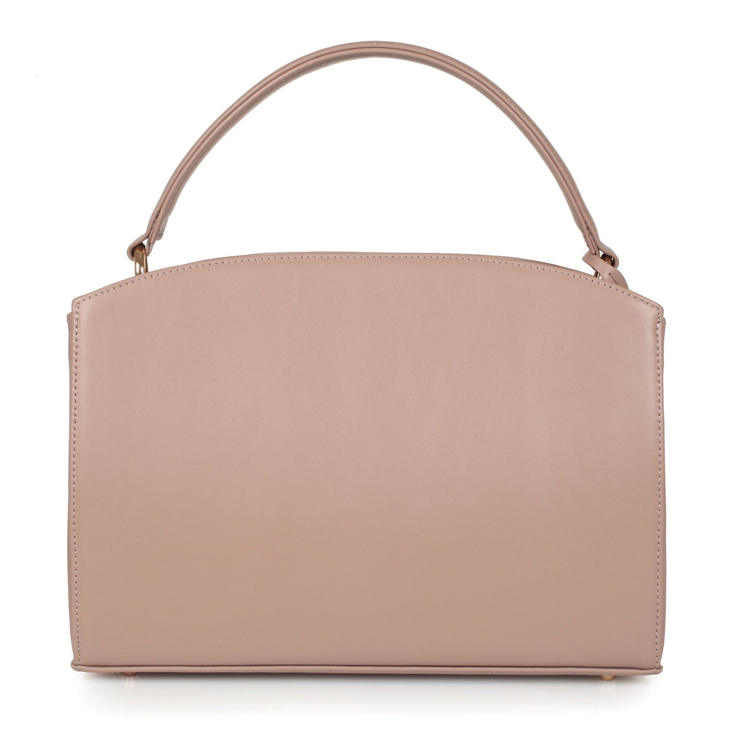 Leather Top Handle Bag Beige Pink Leather Handbag Top Handle | Etsy