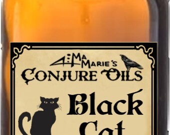 Ma Marie's Black Cat Conjure Oil Lucky Gamblers Money Boost Power Return Lover Folk Magic