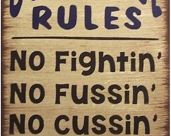 Bunkhouse Rules Western Humerous Primitive Rustic Country Canvas Sign Home Decor