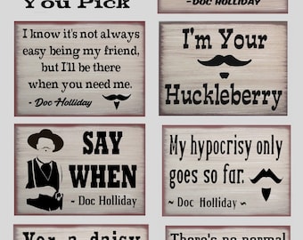 Doc Holliday Western Collection You Pick Primitive Rustic Distressed Country Canvas Sign Home Decor