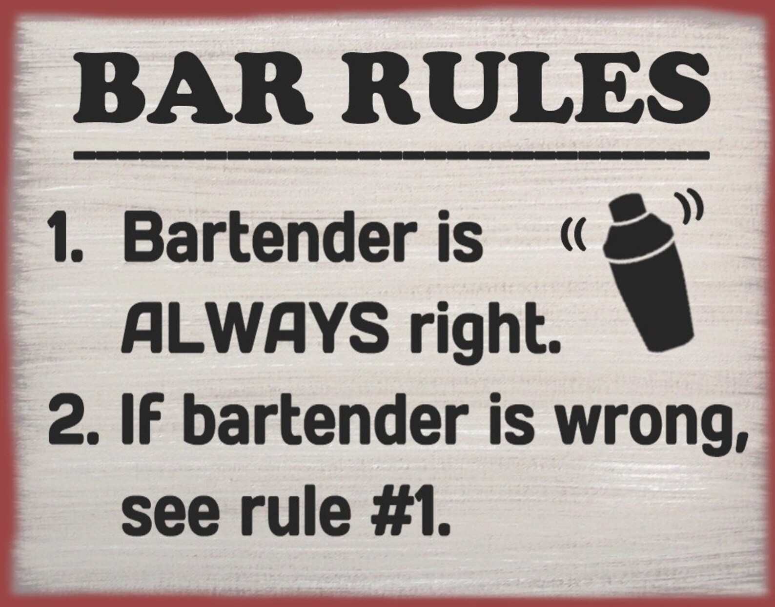 Bar Rules Bartender Lounge Billiards Pool Pub Canvas Sign Home Etsy