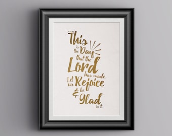 Scripture Art - Psalm 118:24 - 8 x 10 Printable - Digital Download - White Background