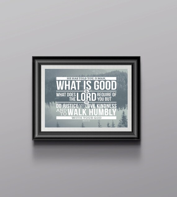 Scripture Art Micah 6 8 X 10 Printable Digital Image 0