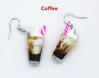 Resin Ice Cream Cup Earrings For Women Creative Fashion Jewelry Earrings Fish hook 4 different Designs