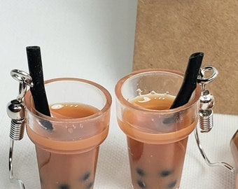 Need Ice Coffee? Creative Unique Fashion Resin Dangle Drink Earrings Women