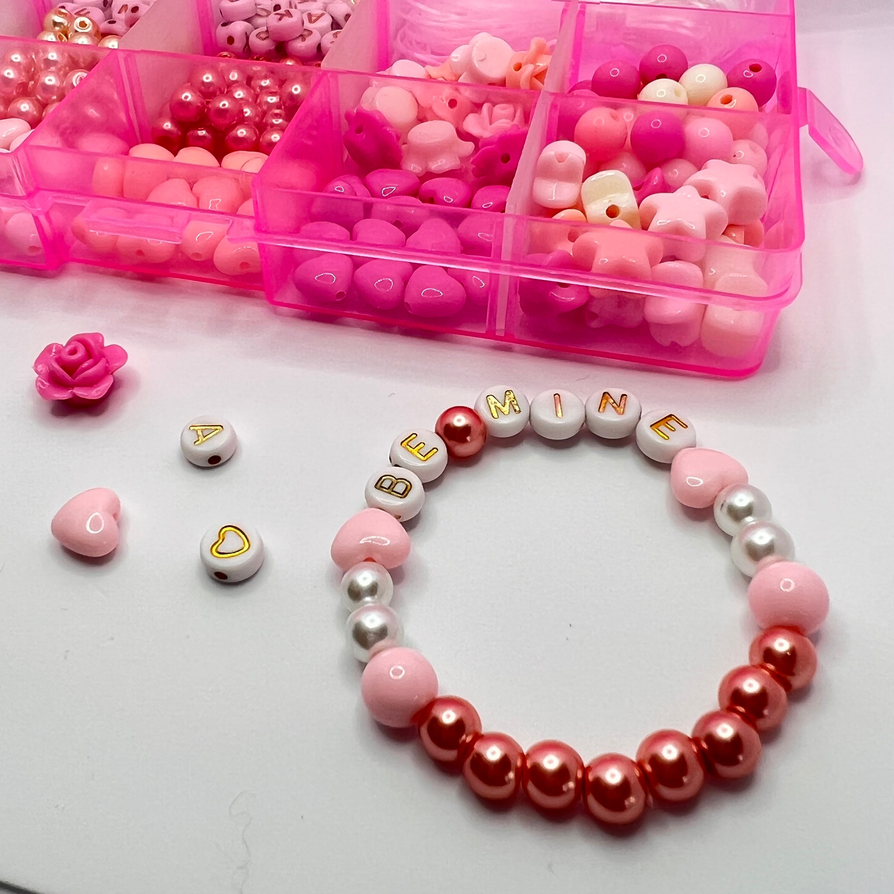 92 PCS DIY Charm Bracelet Necklaces Jewelry Making Kit with Pink Gift Box  for Girls Women Valentines Birthday Christmas Gift - Realistic Reborn Dolls  for Sale