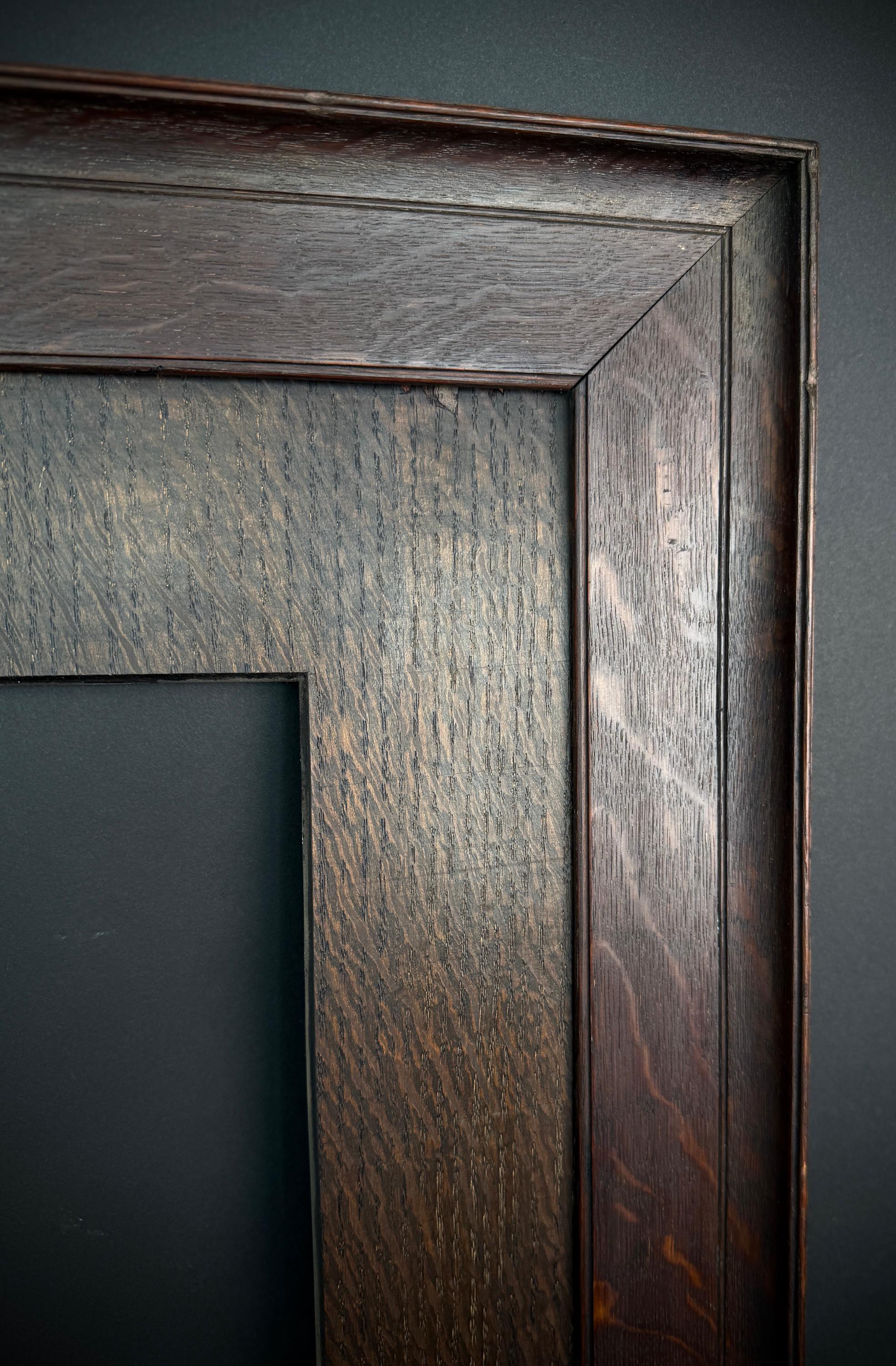 Large Antique Solid Oak Dark Wood Picture/Photo Frame with Rustic Finish & Insert