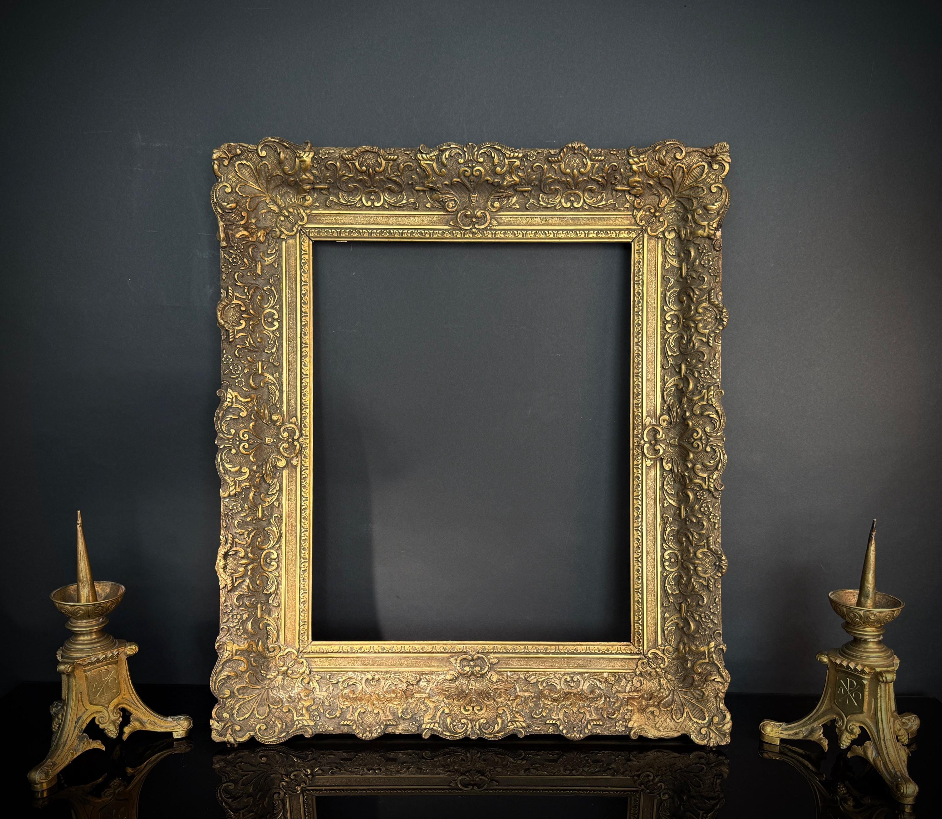 Large Antique Gilt Picture Frame | Ornate Detail | Gold (69x59.5cm)