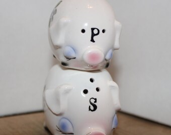 Salt and Pepper Shakers Enesco Magnetic Piggy