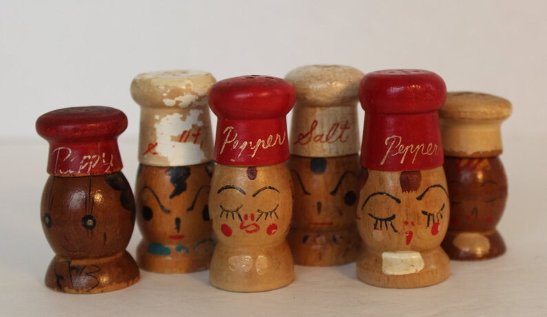 Vintage Wooden Salt And Pepper Shakers Instant Collection Image 0
