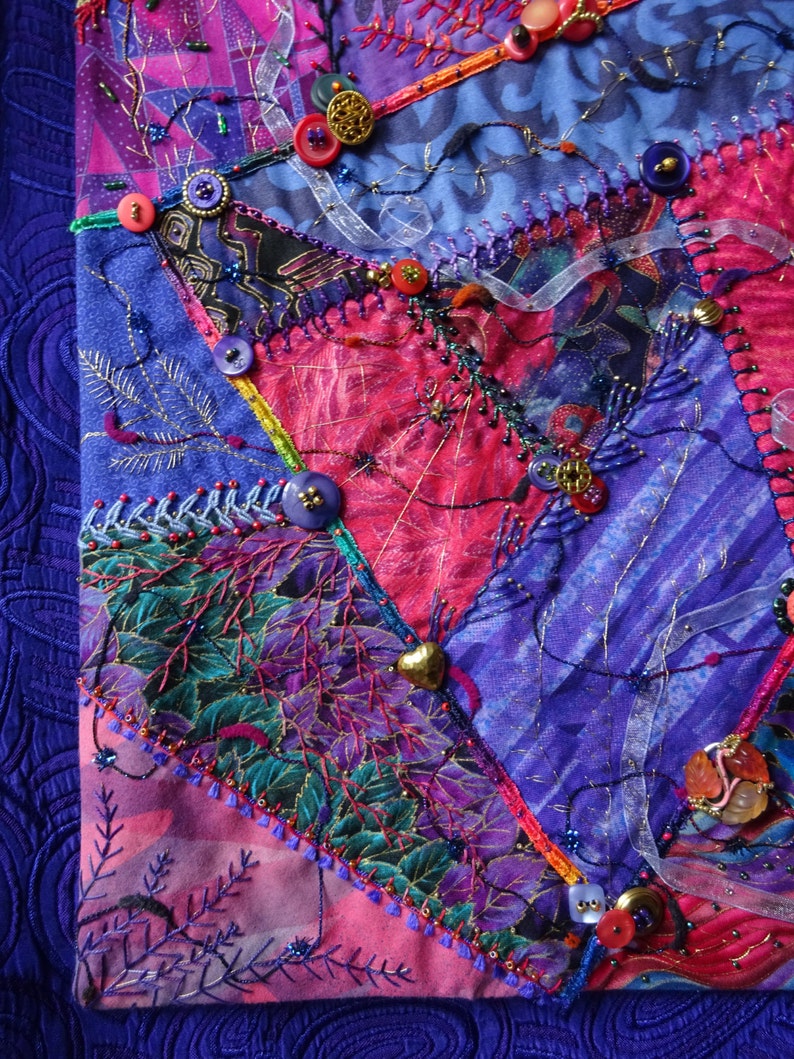 Crazy quilt wall hanging wall decoration crazy quilt decor Etsy