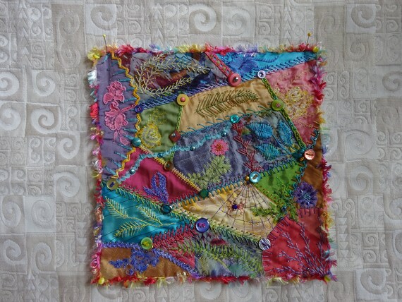 Crazy Quilt Wall Hanging Decoration Art Decor