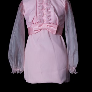 1960's Ruffled Pink Babydoll Dress image 2
