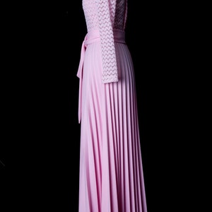 Pink Pleated 1960's Dress image 3