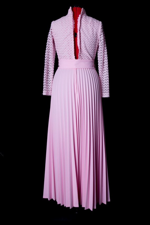 Pink Pleated 1960's Dress - image 4