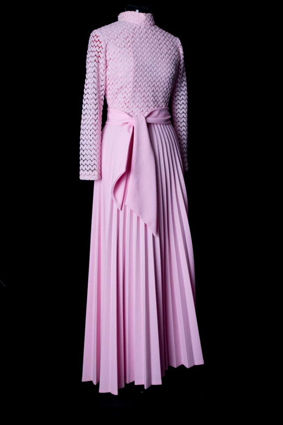 Pink Pleated 1960's Dress - image 5