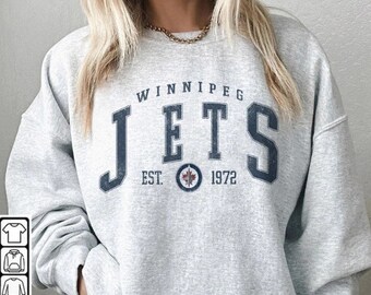 Merch Vintage 90s Sweatshirt Hockey Retro Unisex Crewneck Gift for Fan College 1610S LTRP Winnipeg Jets Shirt