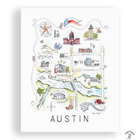 AUSTIN MAP - High Quality Giclee Print, Minimalist Austin Art Print ...