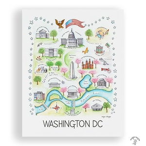 Washington DC City Map Art Print - Watercolor