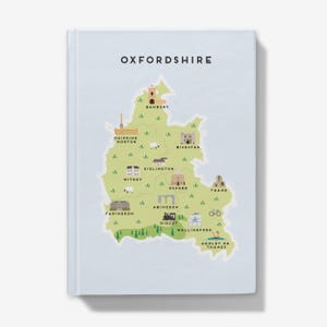 Cuaderno de tapa dura con mapa ilustrado de Oxfordshire