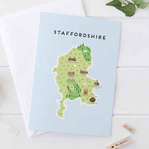 Carte du Staffordshire Carte de voeux