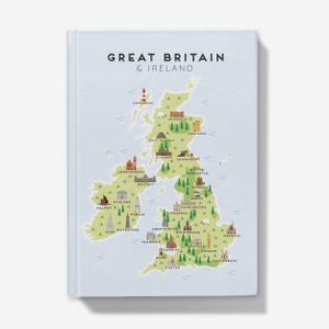 British Isles illustrierte Karte Hardcover-Notizbuch - Eine Reise durch Großbritannien und Irland