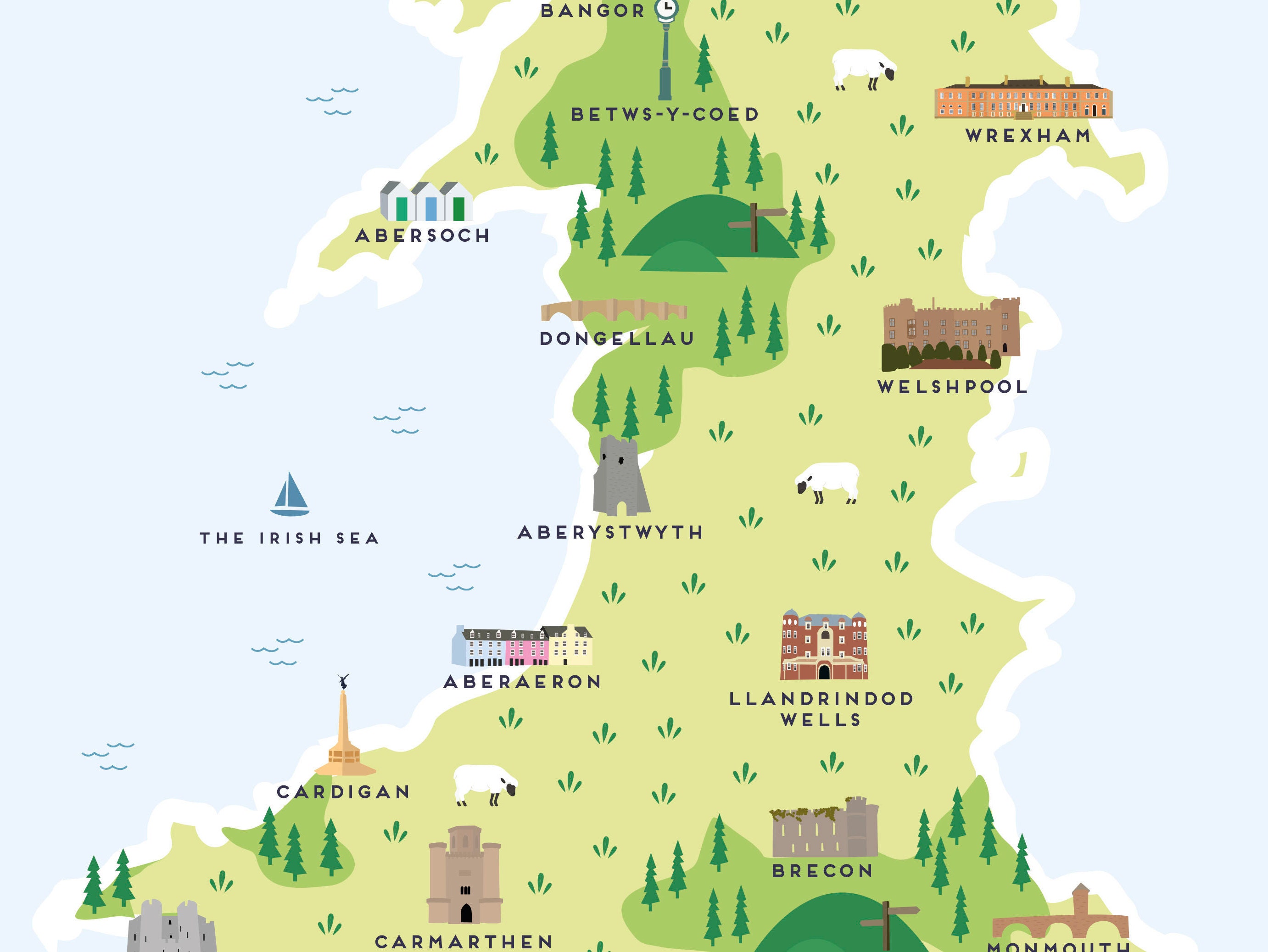 wales tourism map