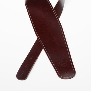 4" Tapered Leather Guitar Strap Border Stitched