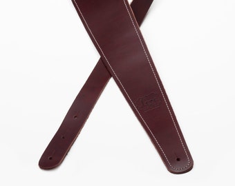 Correa de guitarra de cuero cónico de 3" con borde cosido - Acolchada y forrada