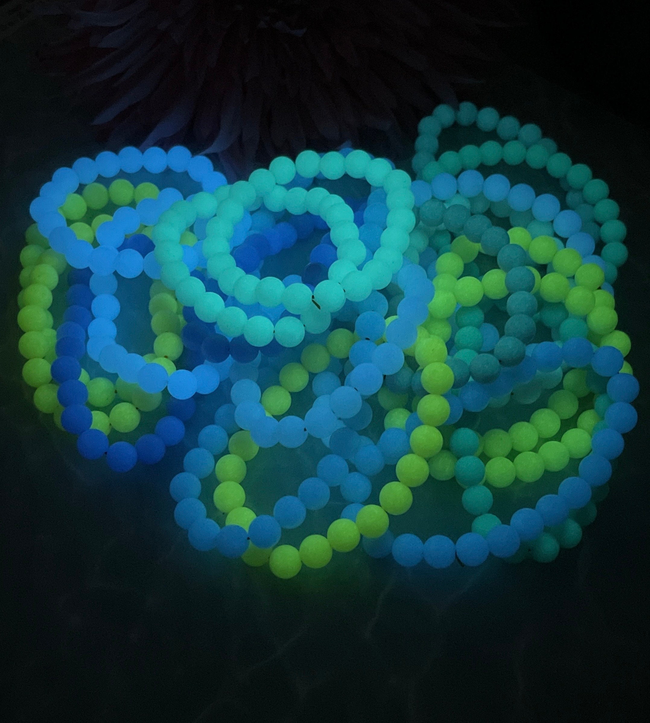 Kids Glow in The Dark Bracelets, Mermaid Glass Bracelets, Mermaid Glass Glow in The Dark Bracelets