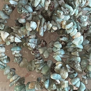 Larimar Chip Stretch Bracelet, Gift for her, Gift for him, 8mm, Dominican Republic, Atlantis Stone, Soothing, Peace, Relaxing, Tranquility