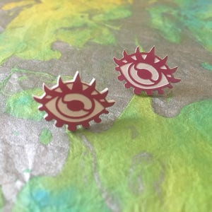 Illustrated Eye Stud Earrings