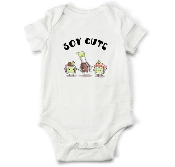 Soy Cute Baby Shower Gift Sushi Baby Bodysuit Funny Toddler Shirt